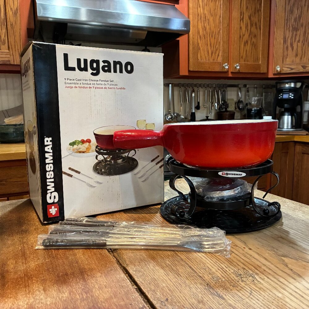 Red Swissmar 9 piece Cheese Fondue Set